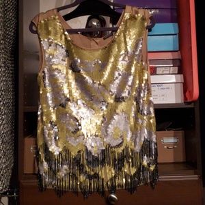 Sequin Front Silk blouse